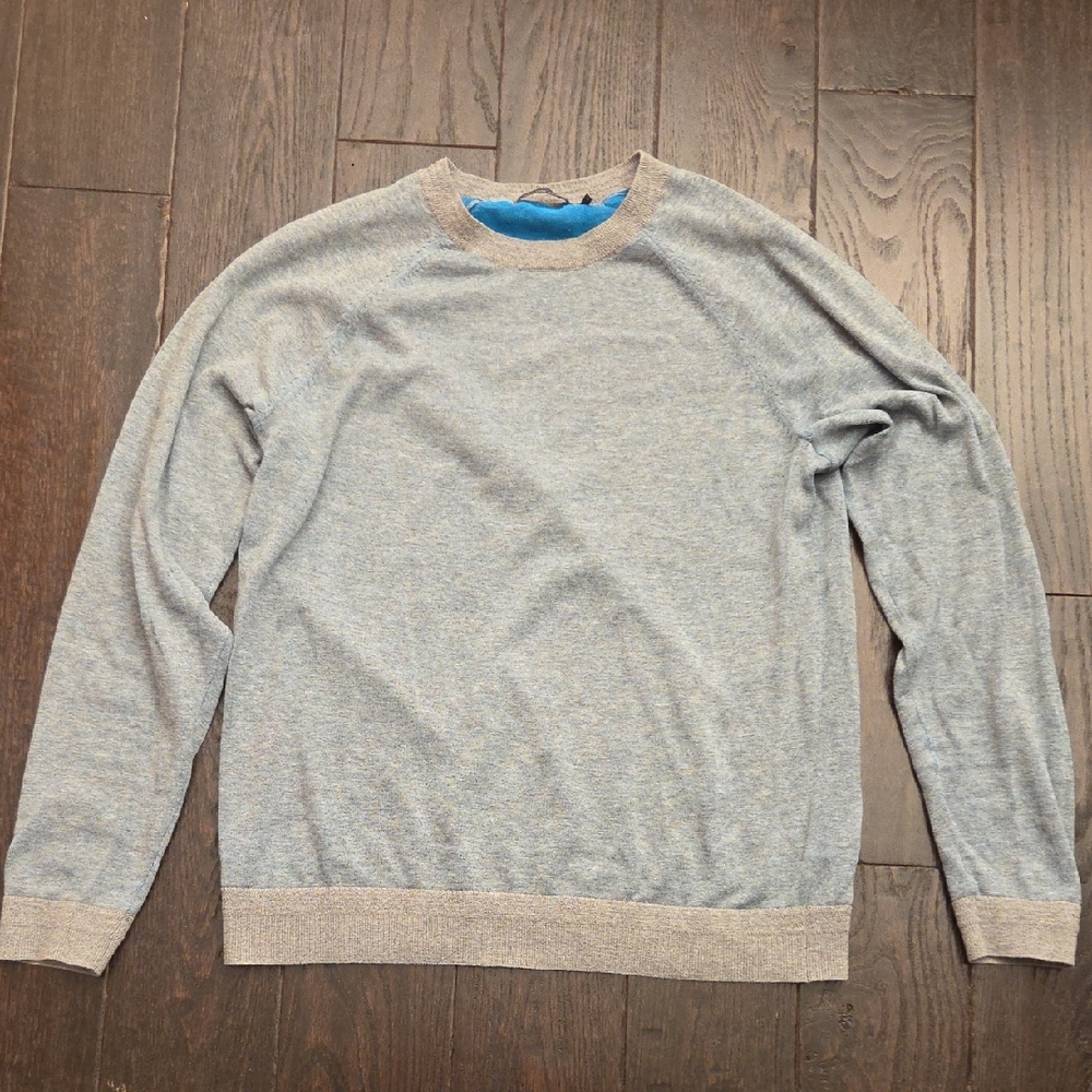 Ikks Light Blue & Gray Crewneck Sweater